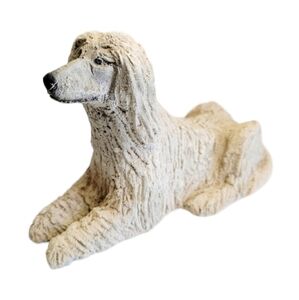 Vintage Ceramic Afghanhound Lying Down Figurine